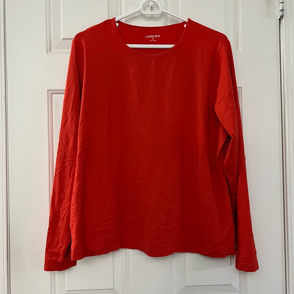 Lands' End Vibrant Poppy Red Top